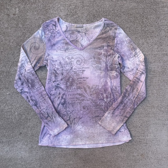 Tops - Y2K Vintage Long‎ Sleeve With Gems Streetwear Babydoll Girlhoodcore
